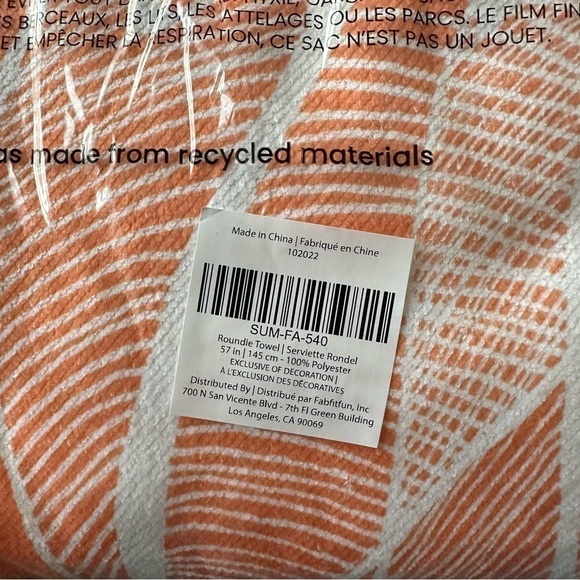 Summer And Rose Round Orange Flower Beach Towel - Picture 6 of 8